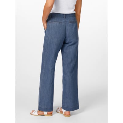 manufactum Damenhose weites Bein Mittelblau Riesige Rabatte