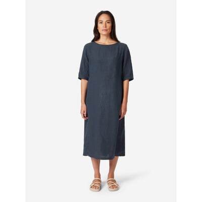 manufactum Damen-Leinenkleid Dunkelblau 50% Rabatt für begrenzte Zeit