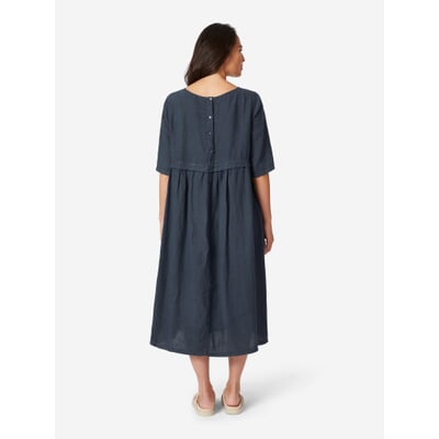 manufactum Damen-Leinenkleid Dunkelblau 50% Rabatt für begrenzte Zeit