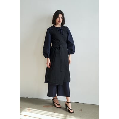 manufactum Damen-Wickelkleid Schwarz Osterangebot
