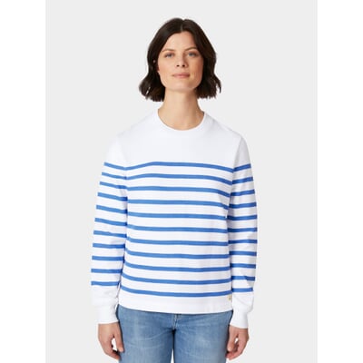 manufactum Damen-Sweatshirt Weiß-Blau Zeitlich begrenztes Angebot