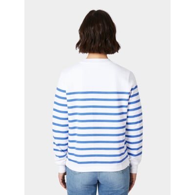 manufactum Damen-Sweatshirt Weiß-Blau Zeitlich begrenztes Angebot