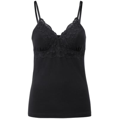 manufactum Damen-BH-Hemd mit Spitze Schwarz Tiefpreis