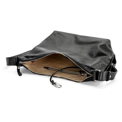 manufactum Damen-Rindledertasche Groß Schwarz Letzte 3 Tage