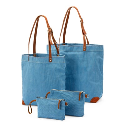 manufactum Handtasche Segeltuch Hellblau Letzte 2 Tage