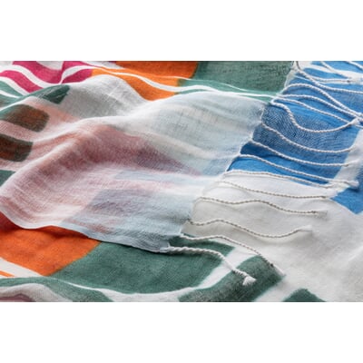 manufactum Damenschal Leinen-Baumwolle Multicolor 50% Rabatt mit kostenlosem Versand