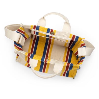 manufactum Damen-Handtasche N° 45 gestreift natur-gelb Verkauf