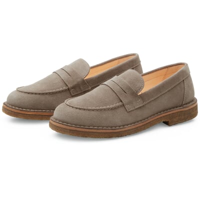 manufactum Damen-Loafer Rauleder Grau