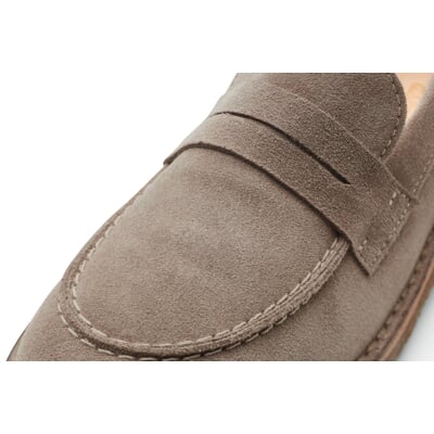 manufactum Damen-Loafer Rauleder Grau Begrenztes Angebot