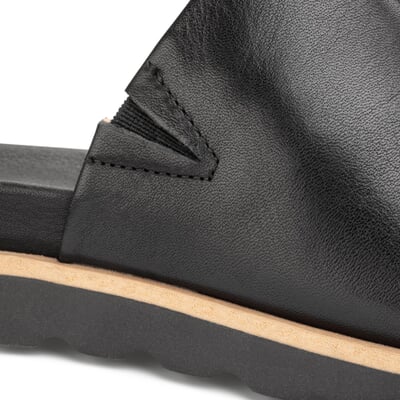 manufactum Damen-Lederpantolette Schwarz Saisonschlussverkauf
