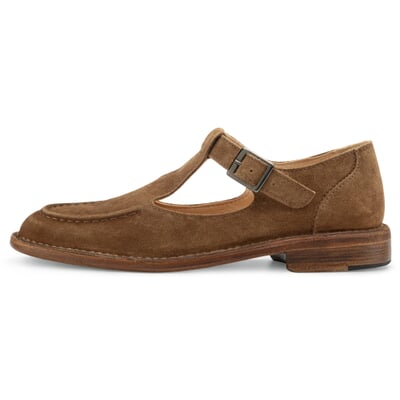 manufactum Damen-Loafer mit Riemen Braun Osterangebot