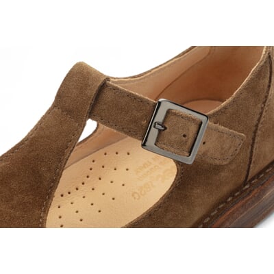manufactum Damen-Loafer mit Riemen Braun Osterangebot