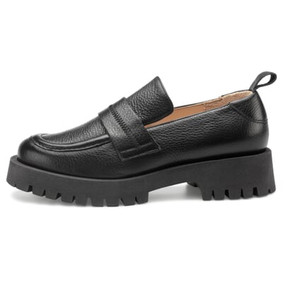 manufactum Damenloafer Leder Schwarz Muttertagsangebot