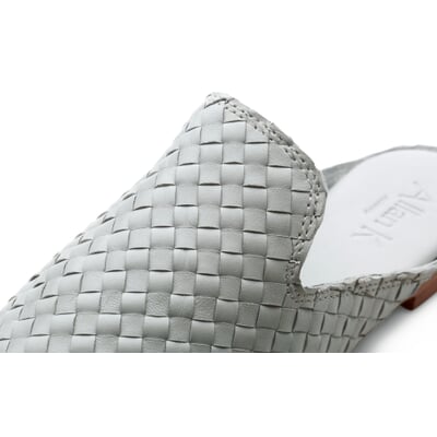 manufactum Damen-Slipper geflochten Hellgrau Räumungsverkauf
