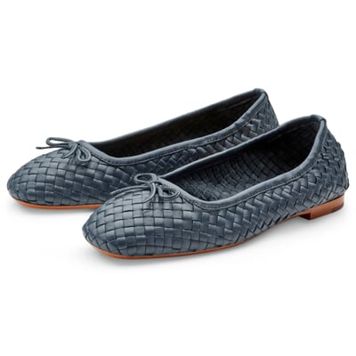 manufactum Damen-Ballerina geflochten Dunkelblau