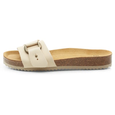 manufactum Damen-Lederpantolette Creme Sonderangebote