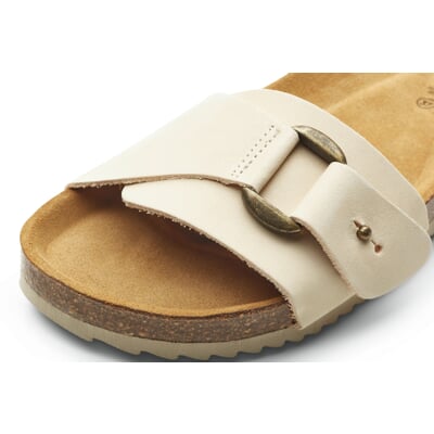 manufactum Damen-Lederpantolette Creme Sonderangebote
