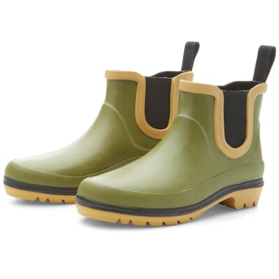 manufactum Damen-Gummistiefelette Oliv-Schwarz