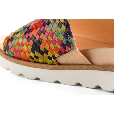 manufactum Damen-Flechtpantolette Multicolor 50% Rabatt mit kostenlosem Versand
