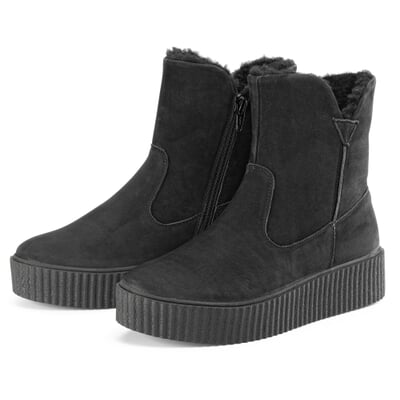 manufactum Damen-Nubukboot gefüttert Schwarz Fabrikladen
