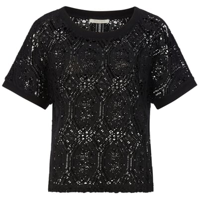 manufactum Damenshirt Lochmuster Schwarz Angebote