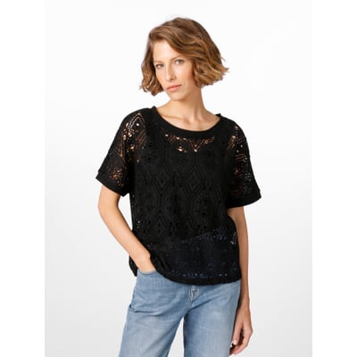 manufactum Damenshirt Lochmuster Schwarz Angebote