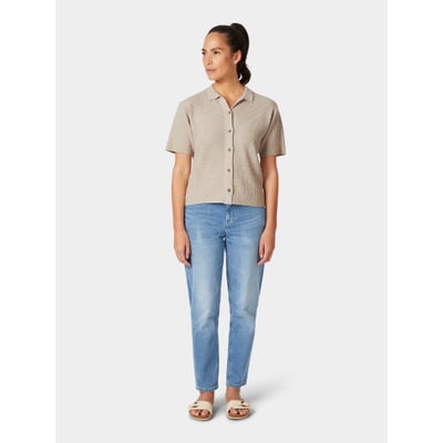 manufactum Damen-Strickpolo geknöpft Natur im Angebot