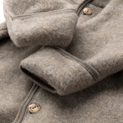 manufactum Kinder-Overall Schurwollfleece Braunmelange Vatertagsangebot
