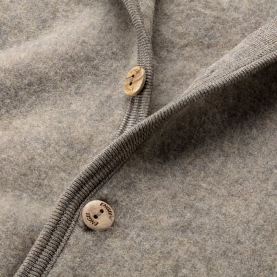 manufactum Kinder-Overall Schurwollfleece Braunmelange Vatertagsangebot