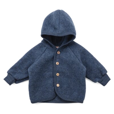 manufactum Kinder-Jacke Schurwollfleece Blaumelange