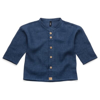 manufactum Kinder-Hemd Leinen Denimblau