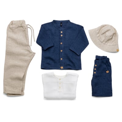 manufactum Kinder-Hemd Leinen Denimblau Exklusive Angebote