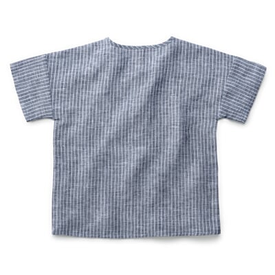 manufactum Kinder-T-Shirt Leinen gestreift Blaumelange Letzte 2 Tage