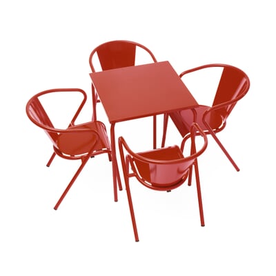 manufactum Tisch Estoril RAL 3013 Tomatenrot 50% Rabatt mit kostenlosem Versand
