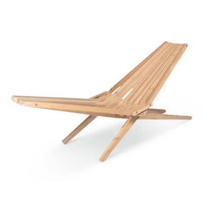 manufactum Faltliege Woodlounger Blau/Rot Fabrikverkauf
