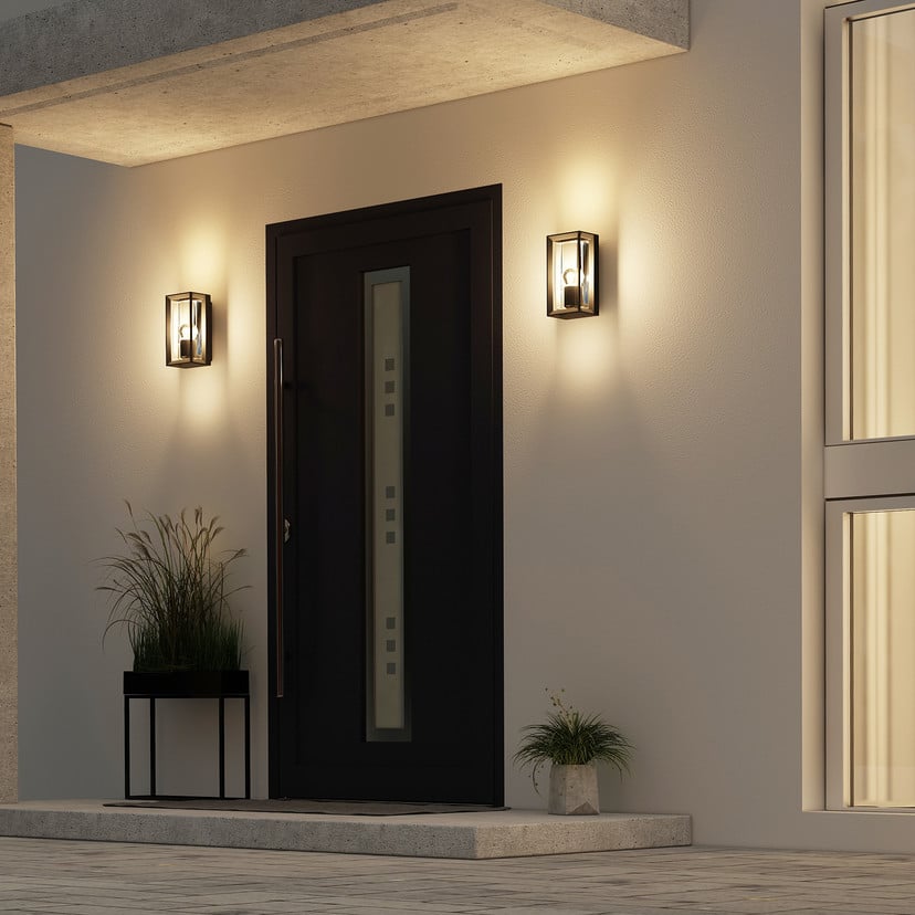 lampenwelt Arcchio Außenwandleuchte Ismera anthrazit/klar IP65 Glas Neuheiten