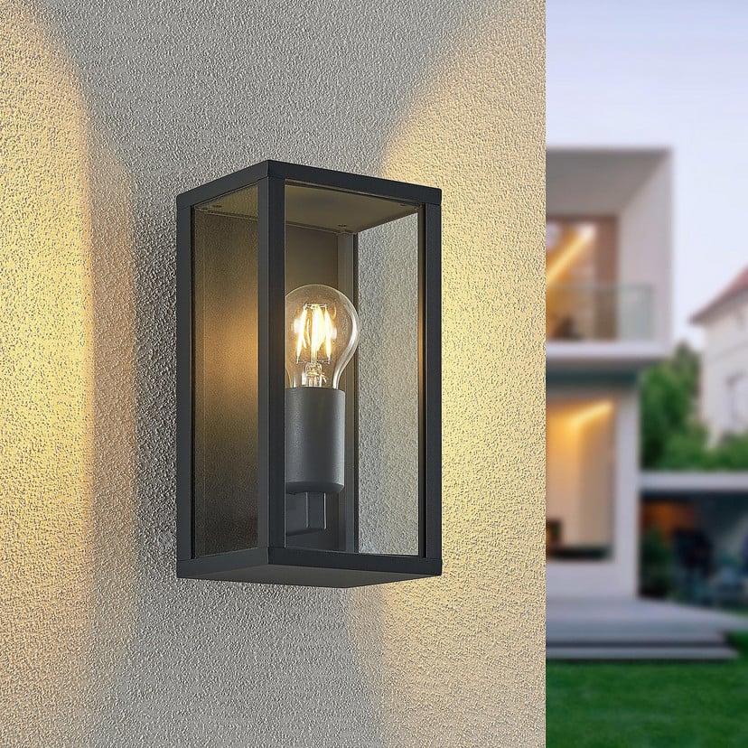 lampenwelt Lindby Außenwandleuchte Peldar klar 1-flg. 26cm Metall Riesige Ersparnisse