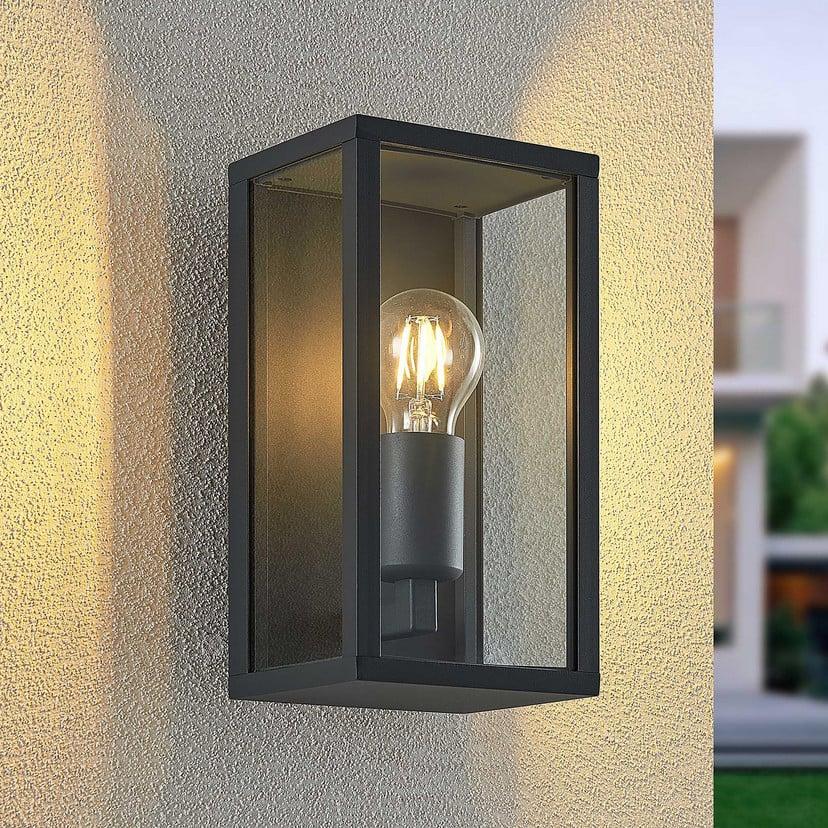 lampenwelt Lindby Außenwandleuchte Peldar klar 1-flg. 26cm Metall Riesige Ersparnisse