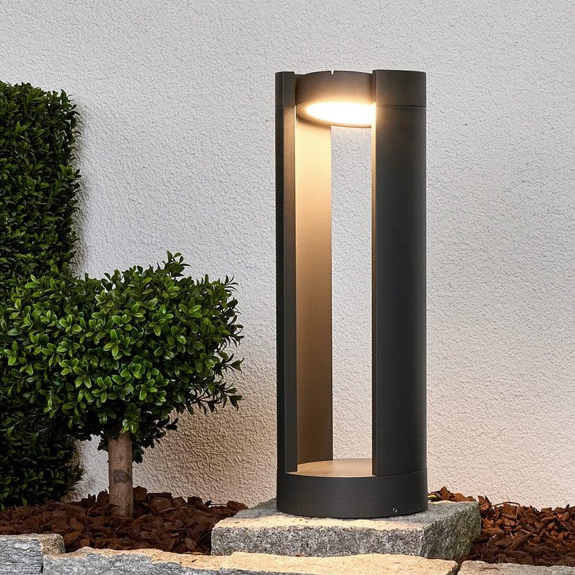 lampenwelt Lucande LED-Sockelleuchte Dylen grau Metall 50cm IP65