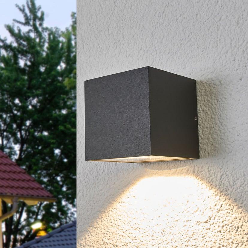 lampenwelt Lucande LED-Außenwandleuchte Merjem 12 cm down IP54