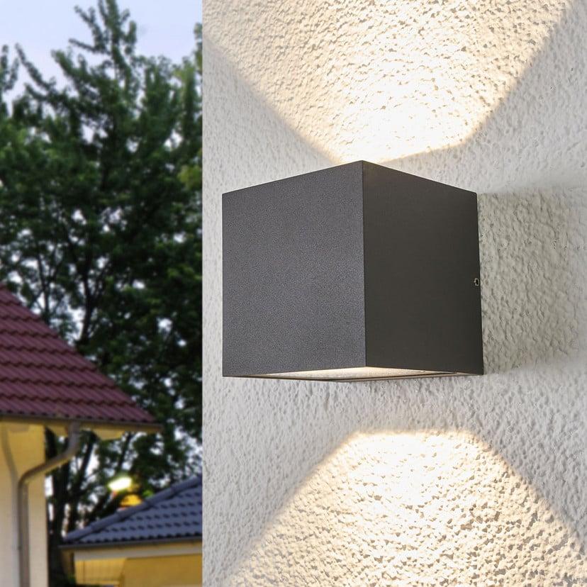 lampenwelt Lucande LED-Außenwandleuchte Merjem 10 cm up/down IP54