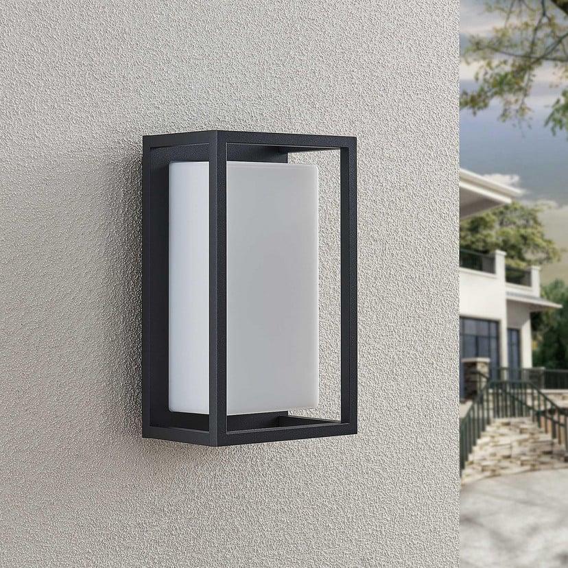lampenwelt Lucande LED-Außenwandleuchte Ilirian anthrazit Alu 25cm Riesige Rabatte