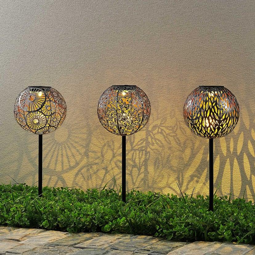 lampenwelt Lindby LED-Solarlampen Vilani 3er-Set 54cm Erdspieß IP44