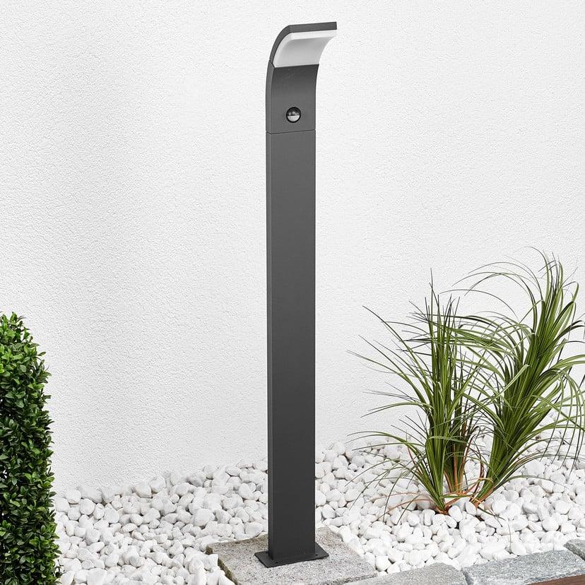 lampenwelt Lucande LED-Wegelampe Timm Sensor 100cm grafitgrau IP54