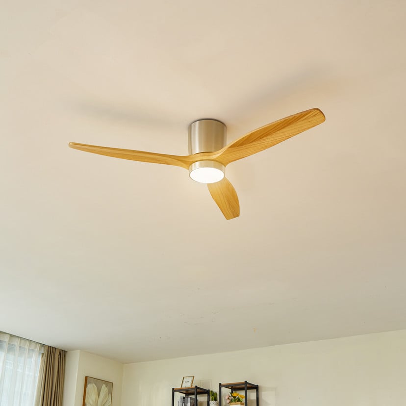 lampenwelt Lucande LED-Deckenventilator Faipari nickel DC leise 132cm im Angebot