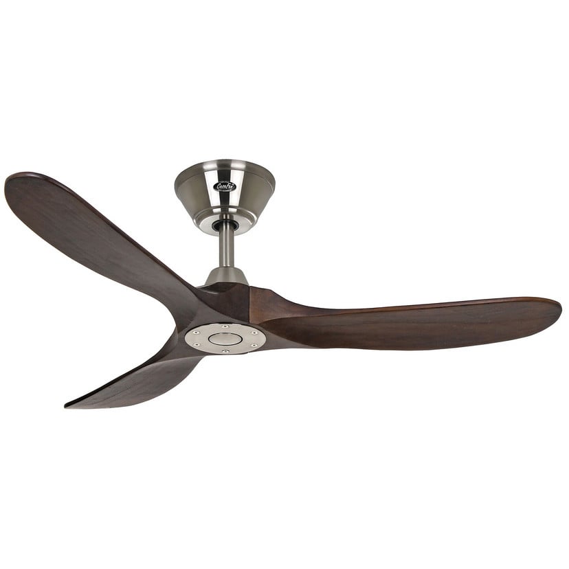 lampenwelt Deckenventilator Eco Genuino 122 chrom/nussbaum