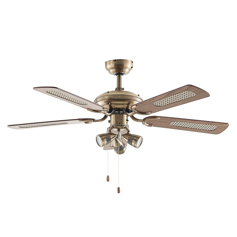 lampenwelt Lucande Deckenventilator mit Licht Anariki leise messing Günstig kaufen