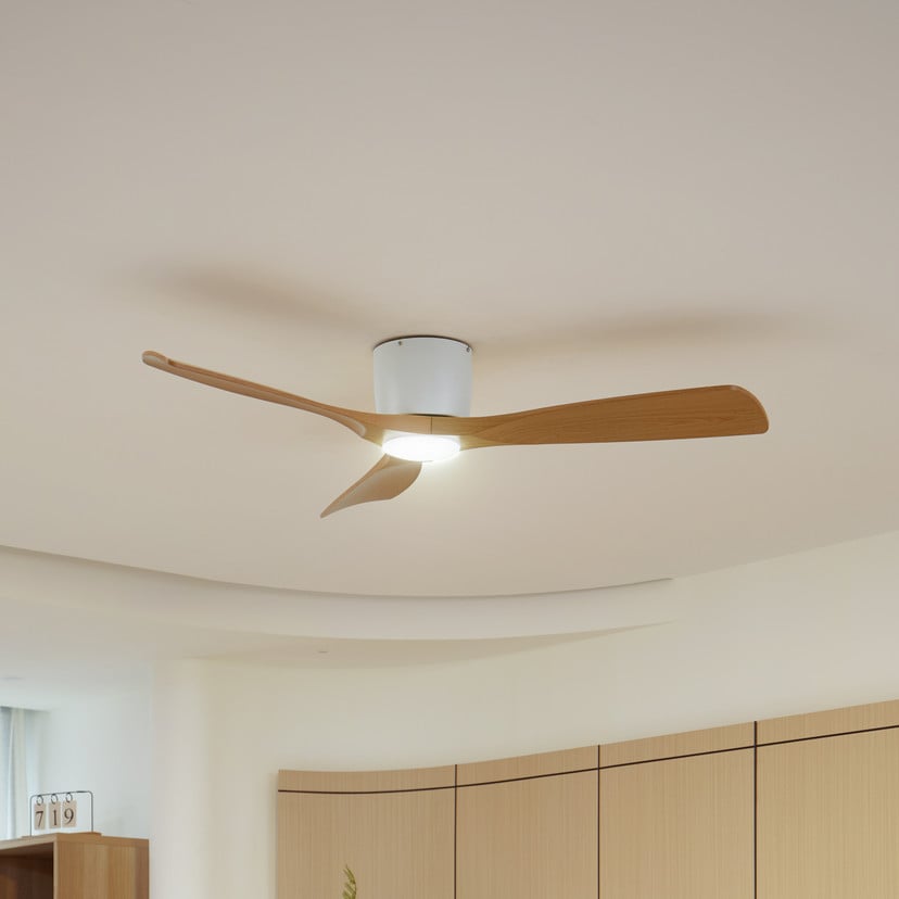 lampenwelt Lucande Smart LED-Deckenventilator Moneno weiß/holz Tuya Online Shopping