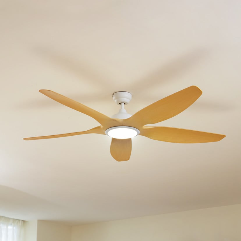 lampenwelt Lucande LED-Deckenventilator Omendo weiß DC leise CCT