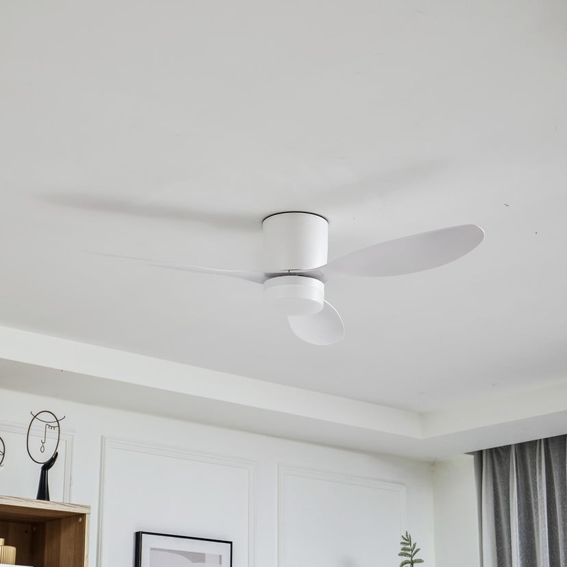 lampenwelt Lucande LED-Deckenventilator Kayu weiß DC leise Ø 132 cm Cyber Monday